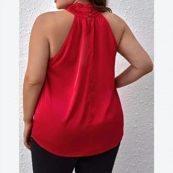 THE LIMITED Women's Solid Red Halter Top Size Medium - Picture 1 of 10